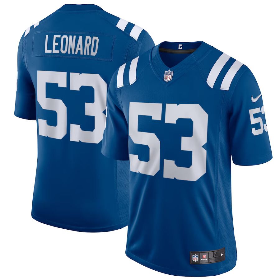 Men Indianapolis Colts #53 Shaquille Leonard Nike Royal Vapor Limited NFL Jersey